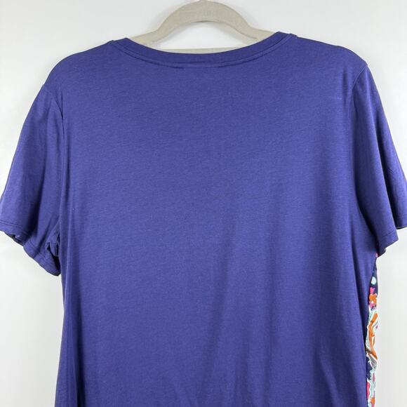 Anthropologie Maeve Maddie Blue Paisley Floral Striped Top Medium Layered Boho - Picture 10 of 14